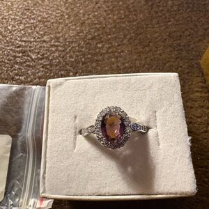 Sterling Silver and Purple Gemstone Ring